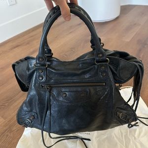 AUTHENTIC CHÈVRE RARE Balenciaga City 2005 Black “Z” tag EUC